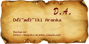 Dömölki Aranka névjegykártya