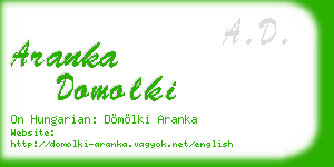 aranka domolki business card